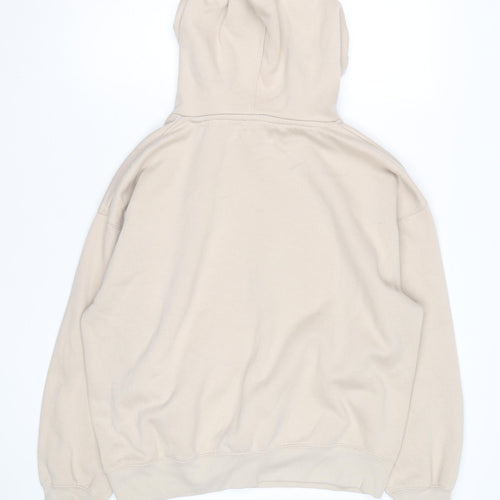 Pull & Bear Unisex Beige Pullover Hoodie Size M Fleece Casual