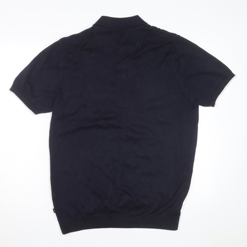 House of Cavani Men's Navy Blue Cotton Short Sleeve Polo Shirt XL