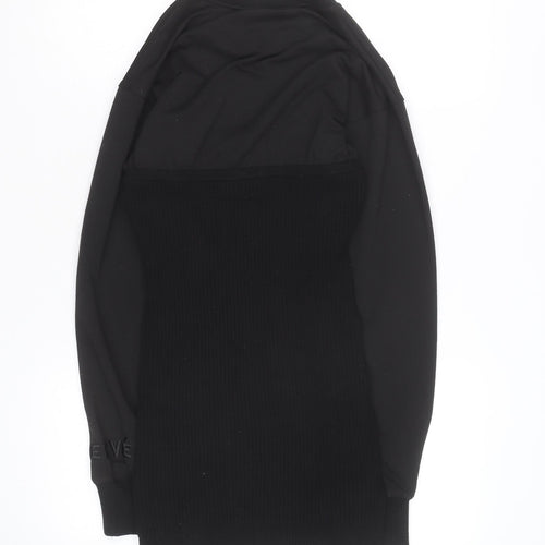 Hervé Léger Women Black Bodycon Long Sleeve Short Dress S