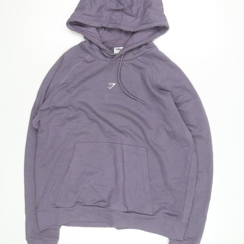 Gymshark Men's Purple Pullover Hoodie Size L Regular Fit Hooded Sweatshirt