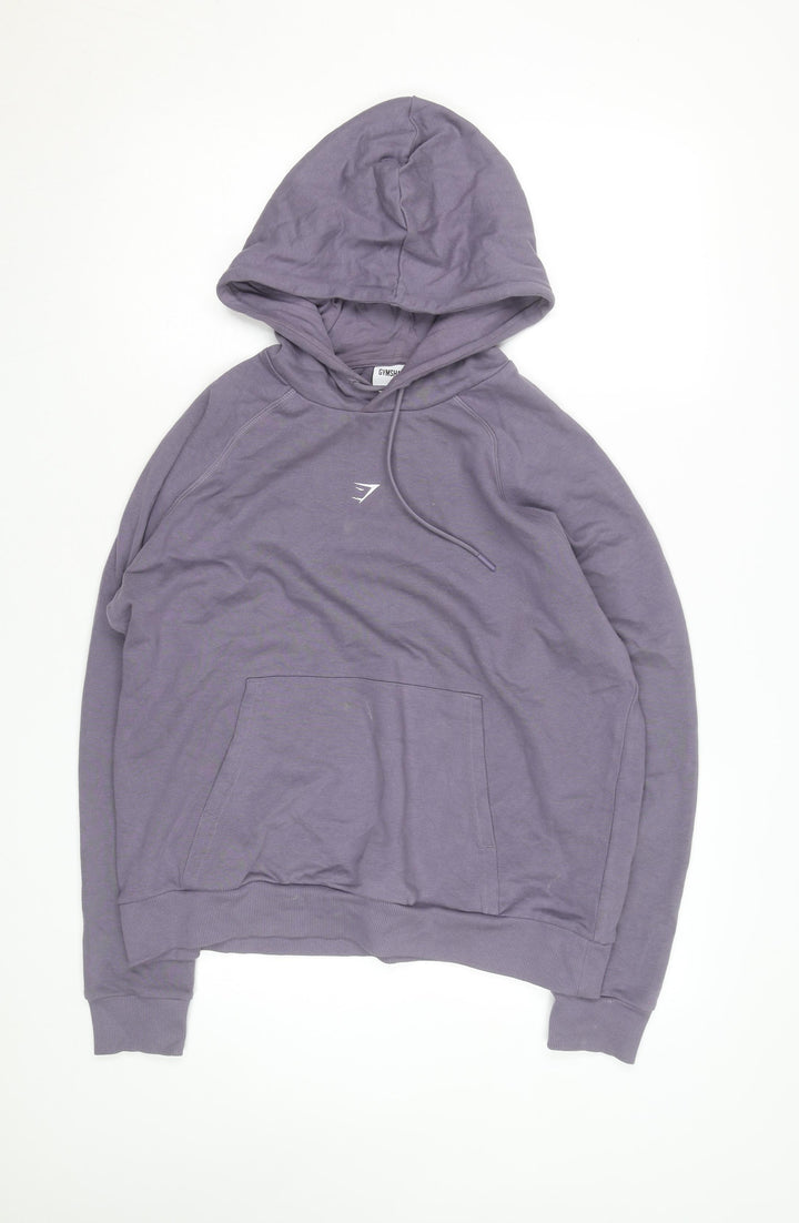 Gymshark Men's Purple Pullover Hoodie Size L Regular Fit Hooded Sweatshirt