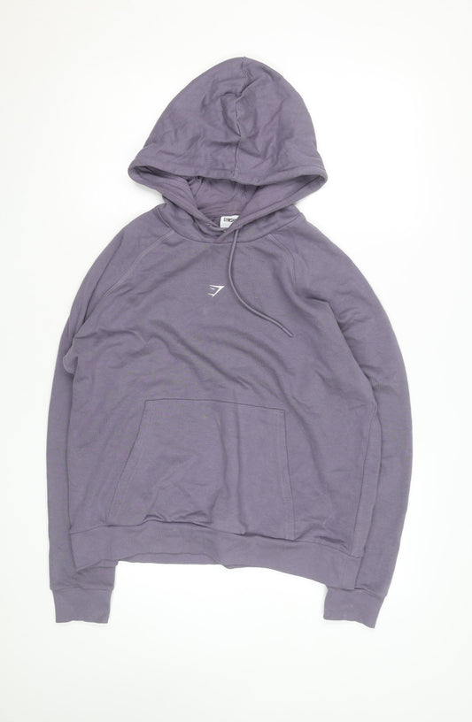 Gymshark Men's Purple Pullover Hoodie Size L Regular Fit Hooded Sweatshirt