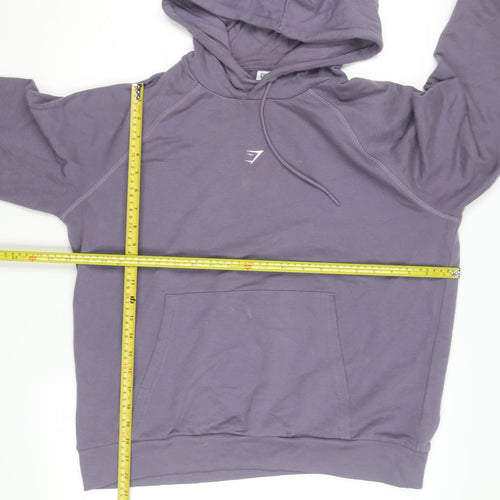 Gymshark Men's Purple Pullover Hoodie Size L Regular Fit Hooded Sweatshirt