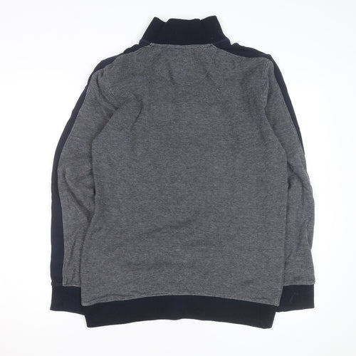 Next Men’s Grey High Neck 1/2 Zip Cotton Jumper Size L