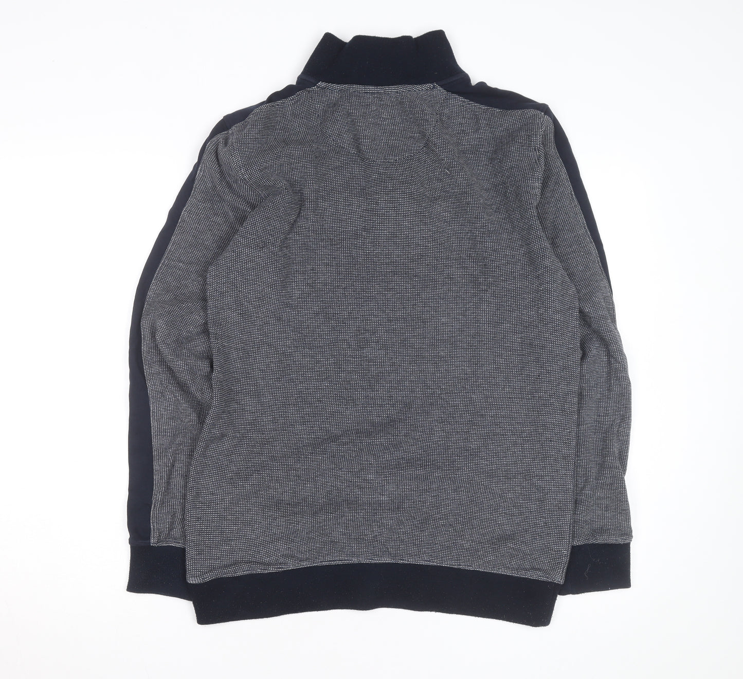 Next Men’s Grey High Neck 1/2 Zip Cotton Jumper Size L