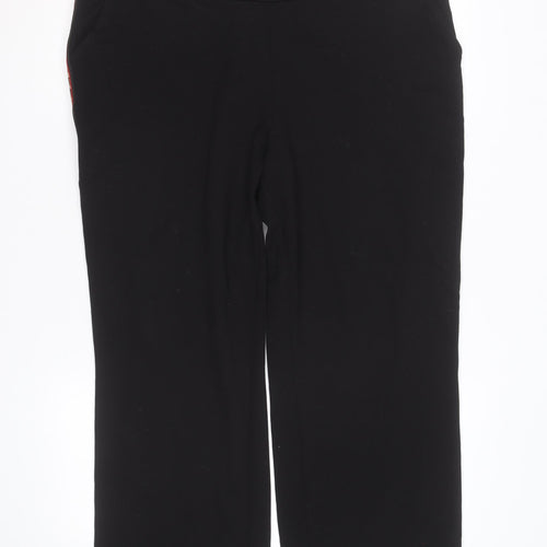 Saint + Sofia Women's Black Animal Stripe Jogger Trousers L