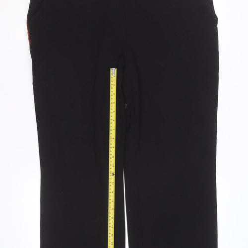 Saint + Sofia Women's Black Animal Stripe Jogger Trousers L