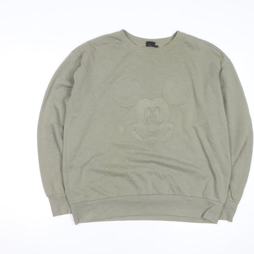 Disney Mickey Mouse Men's Green L Pullover Sweatshirt