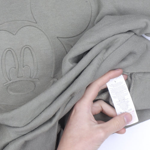 Disney Mickey Mouse Men's Green L Pullover Sweatshirt