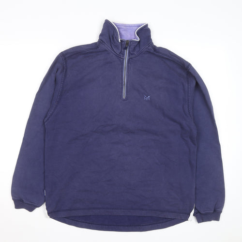 Crew Clothing Co Men’s Blue 1/4 Zip Pullover Sweatshirt Size S