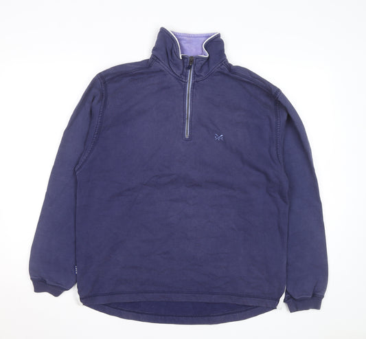 Crew Clothing Co Men’s Blue 1/4 Zip Pullover Sweatshirt Size S