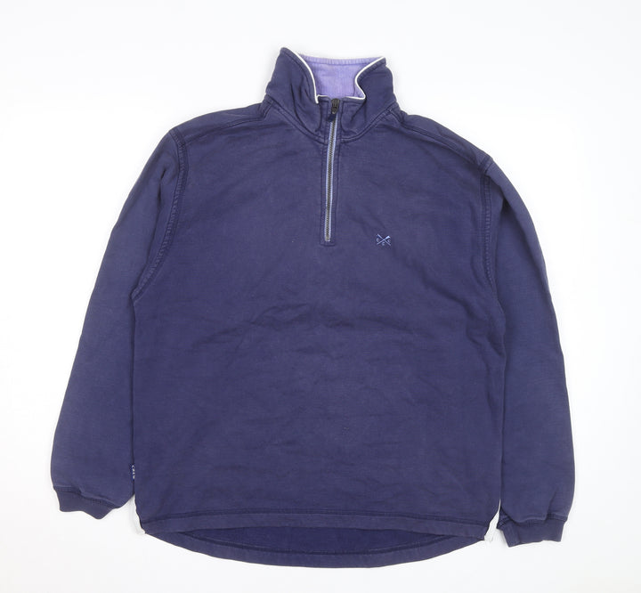 Crew Clothing Co Men’s Blue 1/4 Zip Pullover Sweatshirt Size S