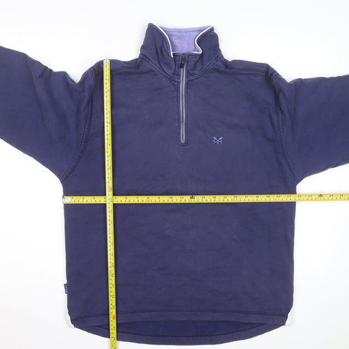 Crew Clothing Co Men’s Blue 1/4 Zip Pullover Sweatshirt Size S