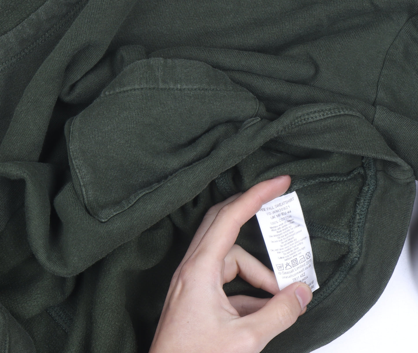 Seasalt Cornwall Womens Green Cotton Pullover Sweatshirt Size 16