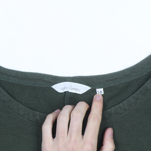 Seasalt Cornwall Womens Green Cotton Pullover Sweatshirt Size 16