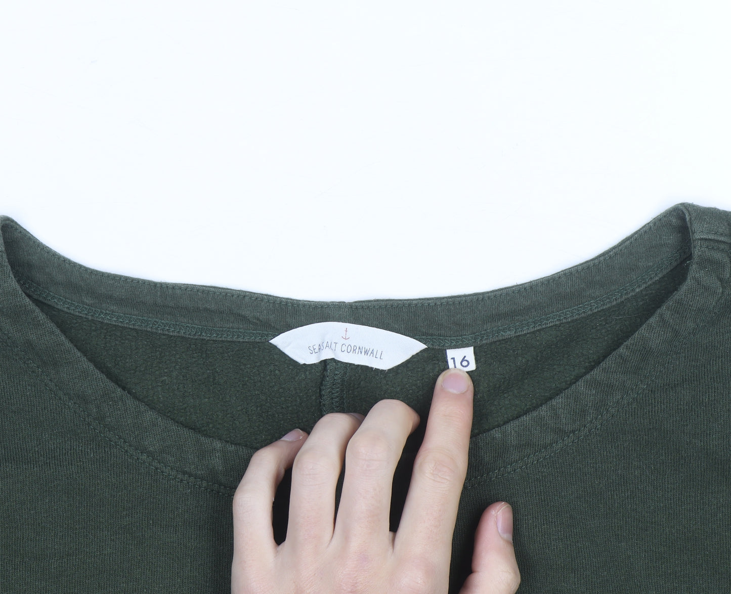 Seasalt Cornwall Womens Green Cotton Pullover Sweatshirt Size 16