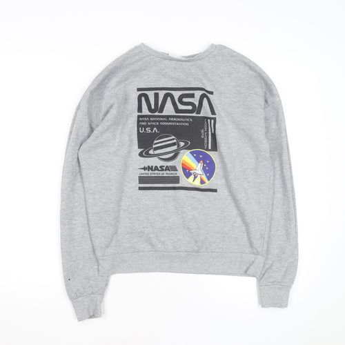 NASA Men's Grey Graphic Print Pullover Sweatshirt Size S