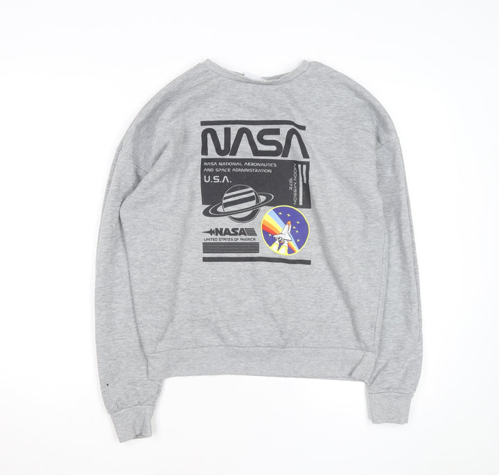 NASA Men's Grey Graphic Print Pullover Sweatshirt Size S