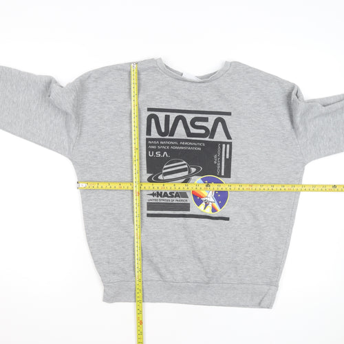 NASA Men's Grey Graphic Print Pullover Sweatshirt Size S