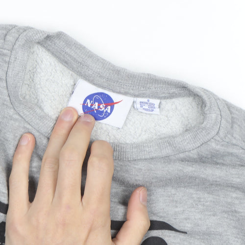 NASA Men's Grey Graphic Print Pullover Sweatshirt Size S