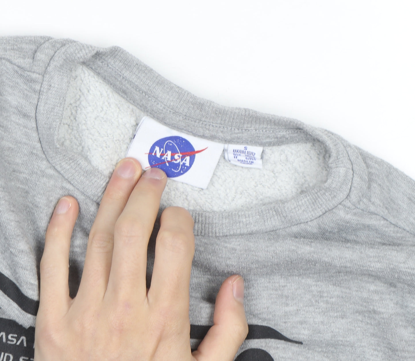 NASA Men's Grey Graphic Print Pullover Sweatshirt Size S