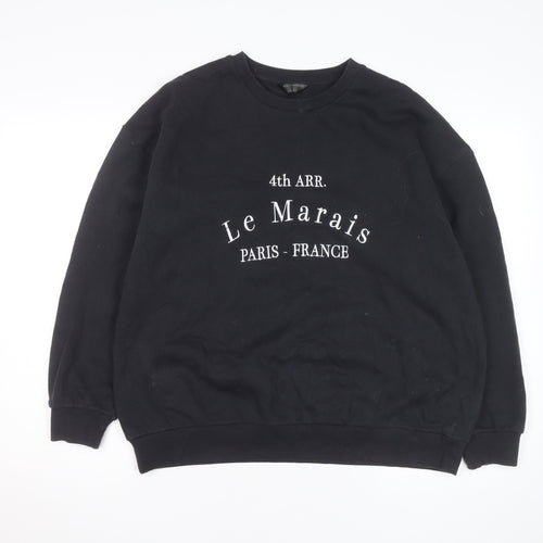 Accessorize Women Black Le Marais Paris Sweatshirt Size 10 Pullover