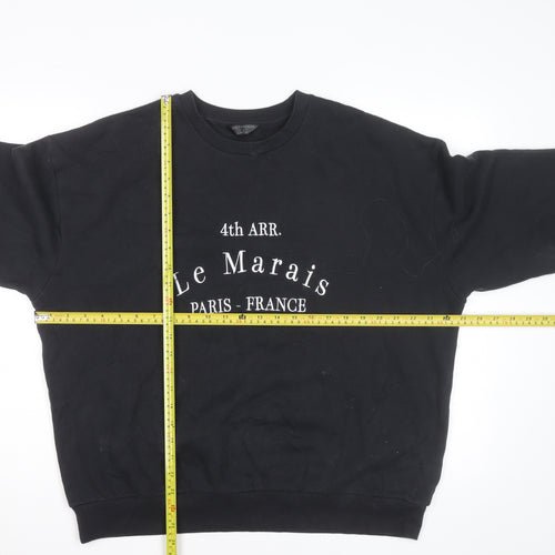 Accessorize Women Black Le Marais Paris Sweatshirt Size 10 Pullover