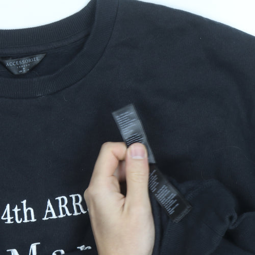 Accessorize Women Black Le Marais Paris Sweatshirt Size 10 Pullover
