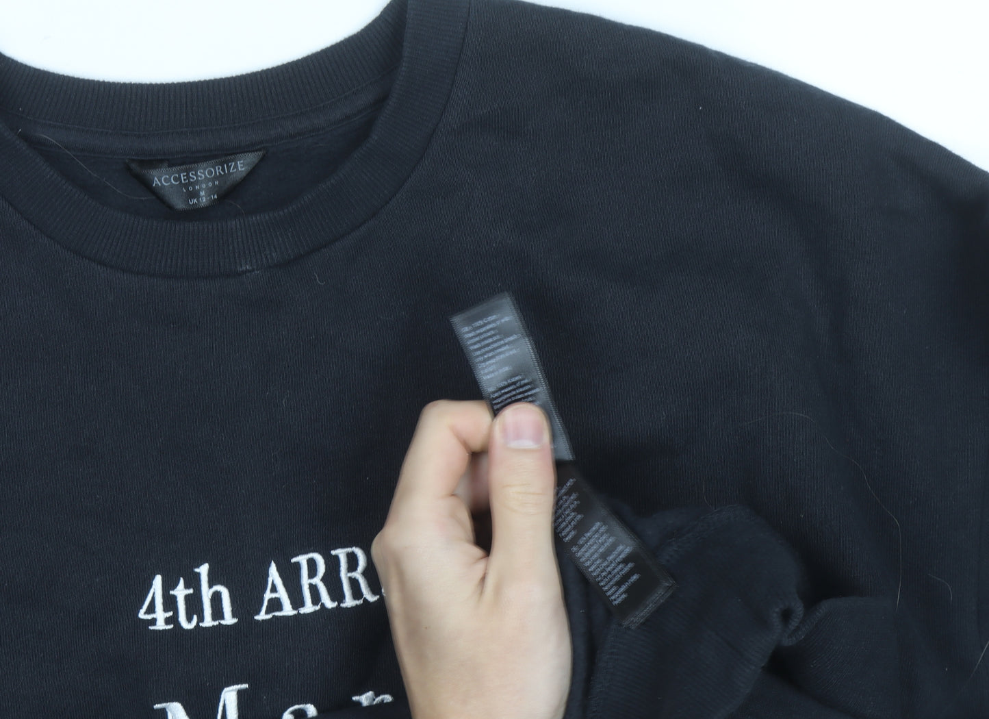 Accessorize Women Black Le Marais Paris Sweatshirt Size 10 Pullover