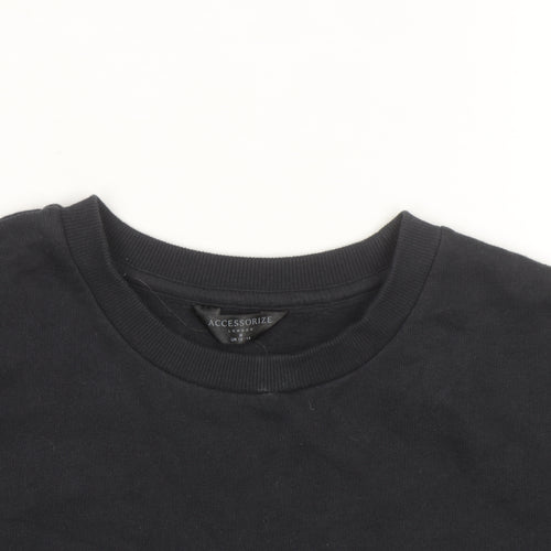 Accessorize Women Black Le Marais Paris Sweatshirt Size 10 Pullover