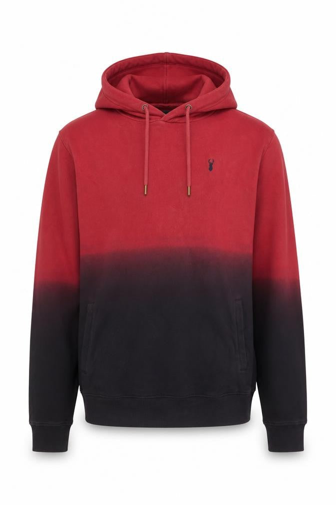 Front view of Next Men’s Red & Black Ombre Pullover Hoodie, size M