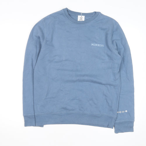 Rock On Ruby Men's Blue Small Pullover Sweatshirt Regular Fit