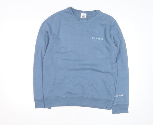 Rock On Ruby Men's Blue Small Pullover Sweatshirt Regular Fit