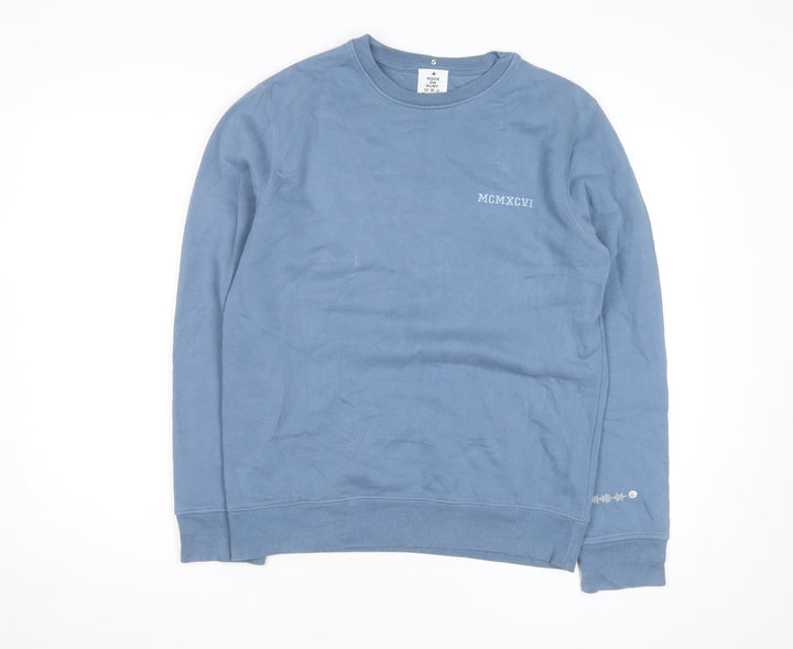 Rock On Ruby Men's Blue Small Pullover Sweatshirt Regular Fit