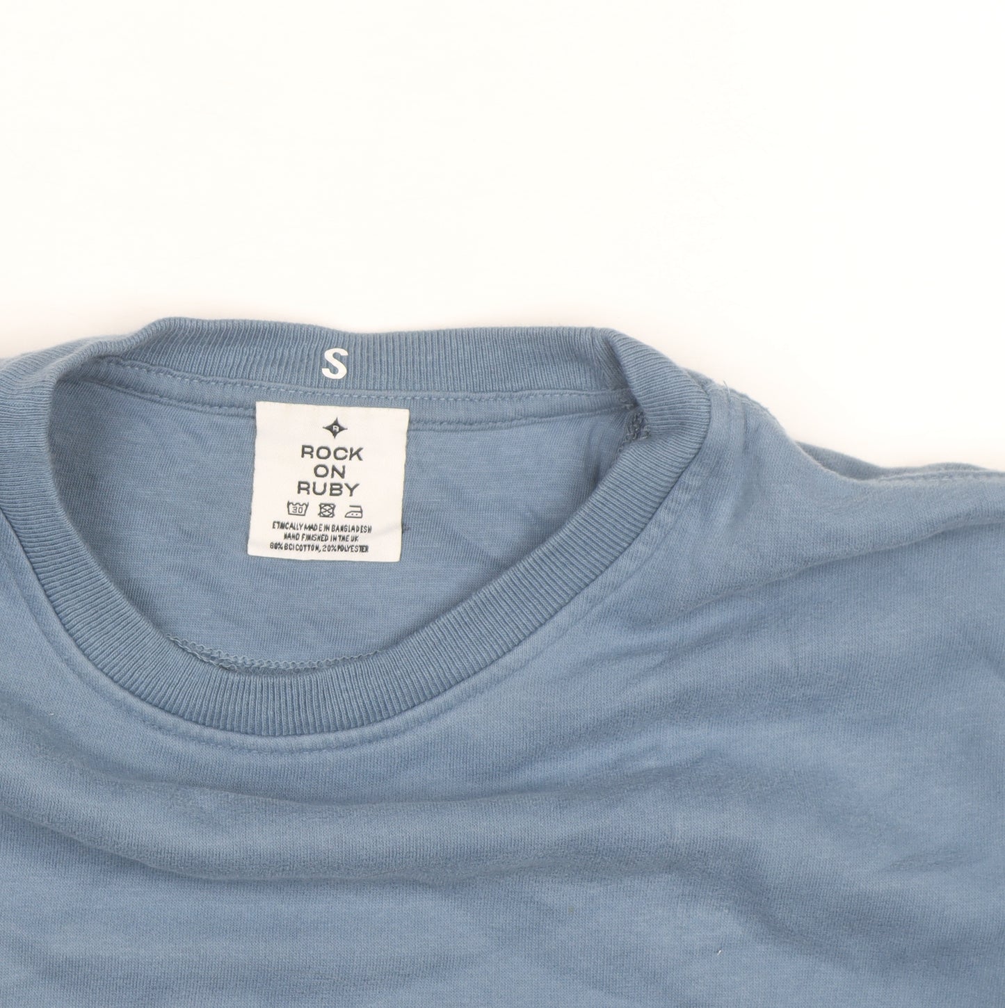 Rock On Ruby Men's Blue Small Pullover Sweatshirt Regular Fit
