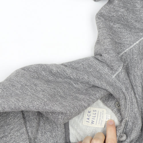 Jack Wills Women's Grey Pullover Hoodie UK 8 Cotton Blend Casual