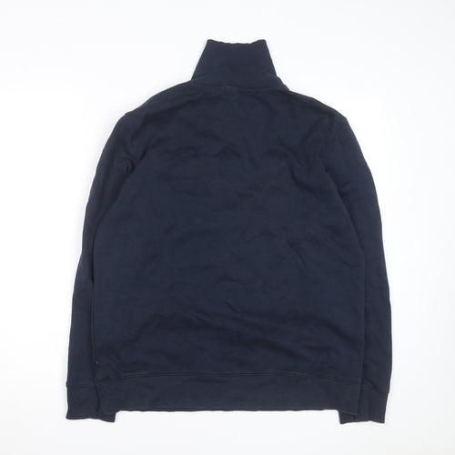 Ted Baker Men's Blue 1/4 Zip Sweatshirt Size L High Neck Cotton