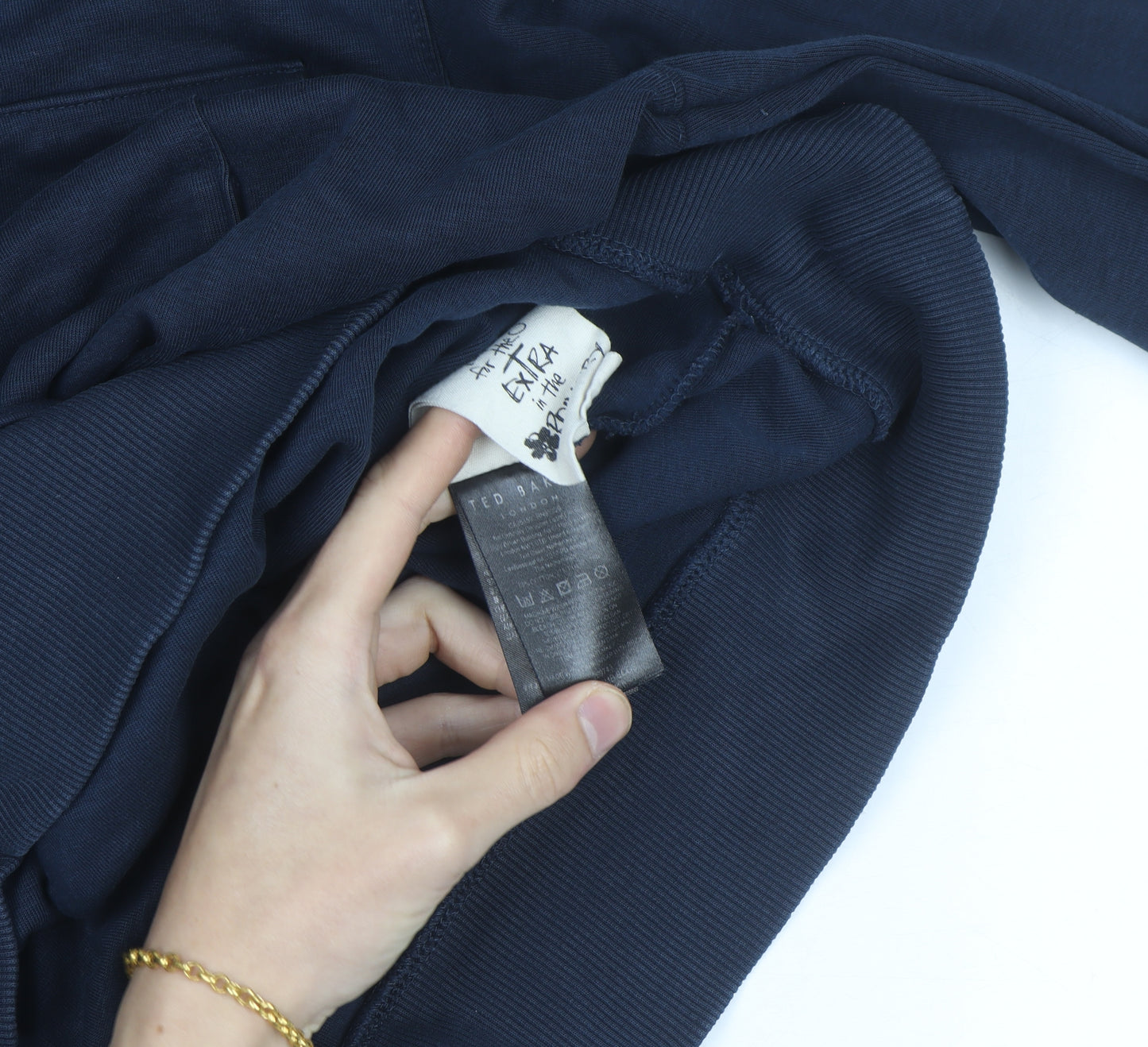 Ted Baker Men's Blue 1/4 Zip Sweatshirt Size L High Neck Cotton