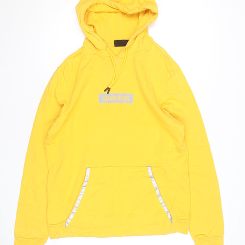 Calvin Klein Men’s Yellow Pullover Hoodie Size L Regular Fit