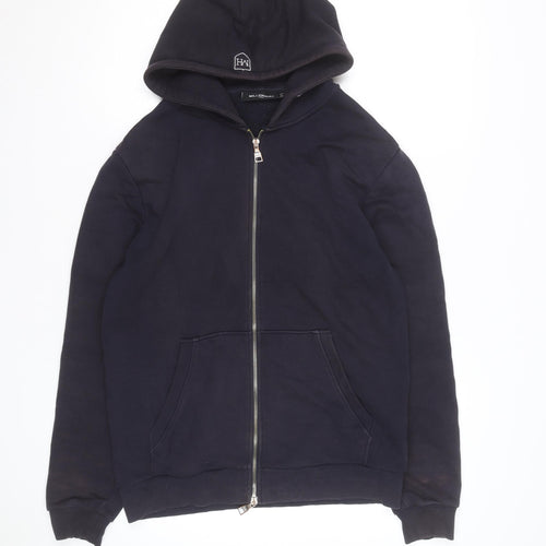 Millionaire Homme Men's Black Full Zip Hoodie M Logo Trim
