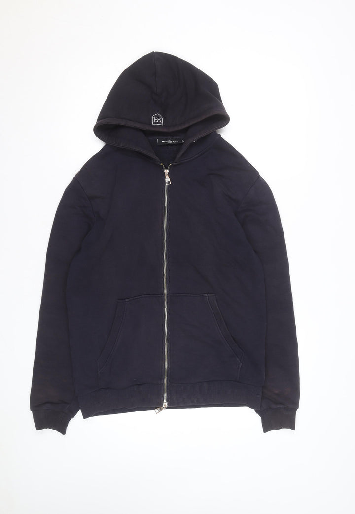 Millionaire Homme Men's Black Full Zip Hoodie M Logo Trim
