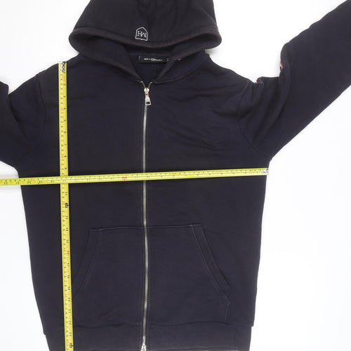 Millionaire Homme Men's Black Full Zip Hoodie M Logo Trim