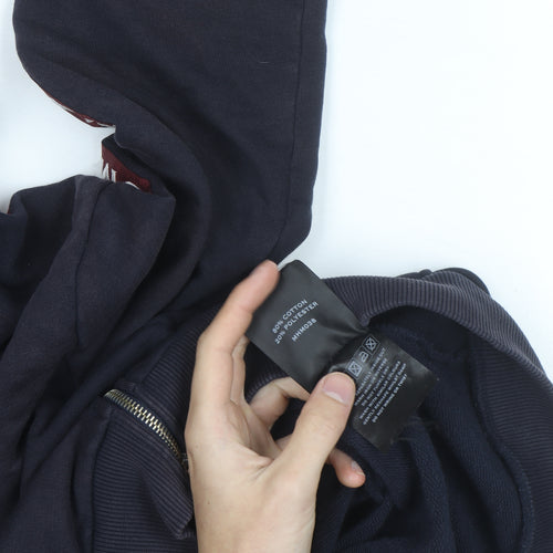 Millionaire Homme Men's Black Full Zip Hoodie M Logo Trim