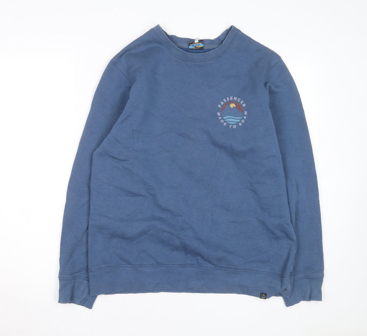 Passenger Mens Blue Crew Neck Pullover Sweatshirt Size M