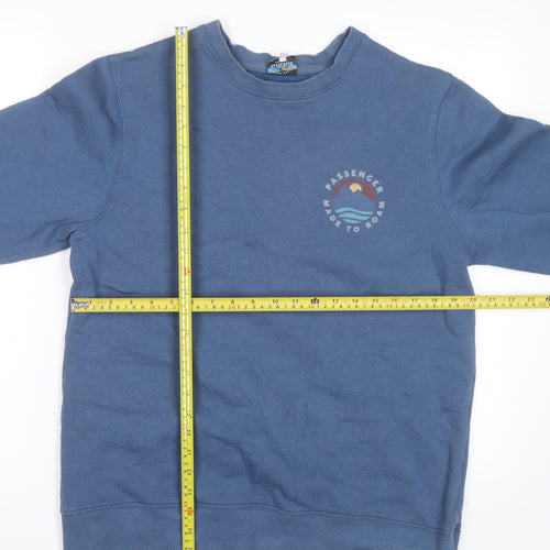 Passenger Mens Blue Crew Neck Pullover Sweatshirt Size M
