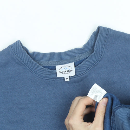 Passenger Mens Blue Crew Neck Pullover Sweatshirt Size M