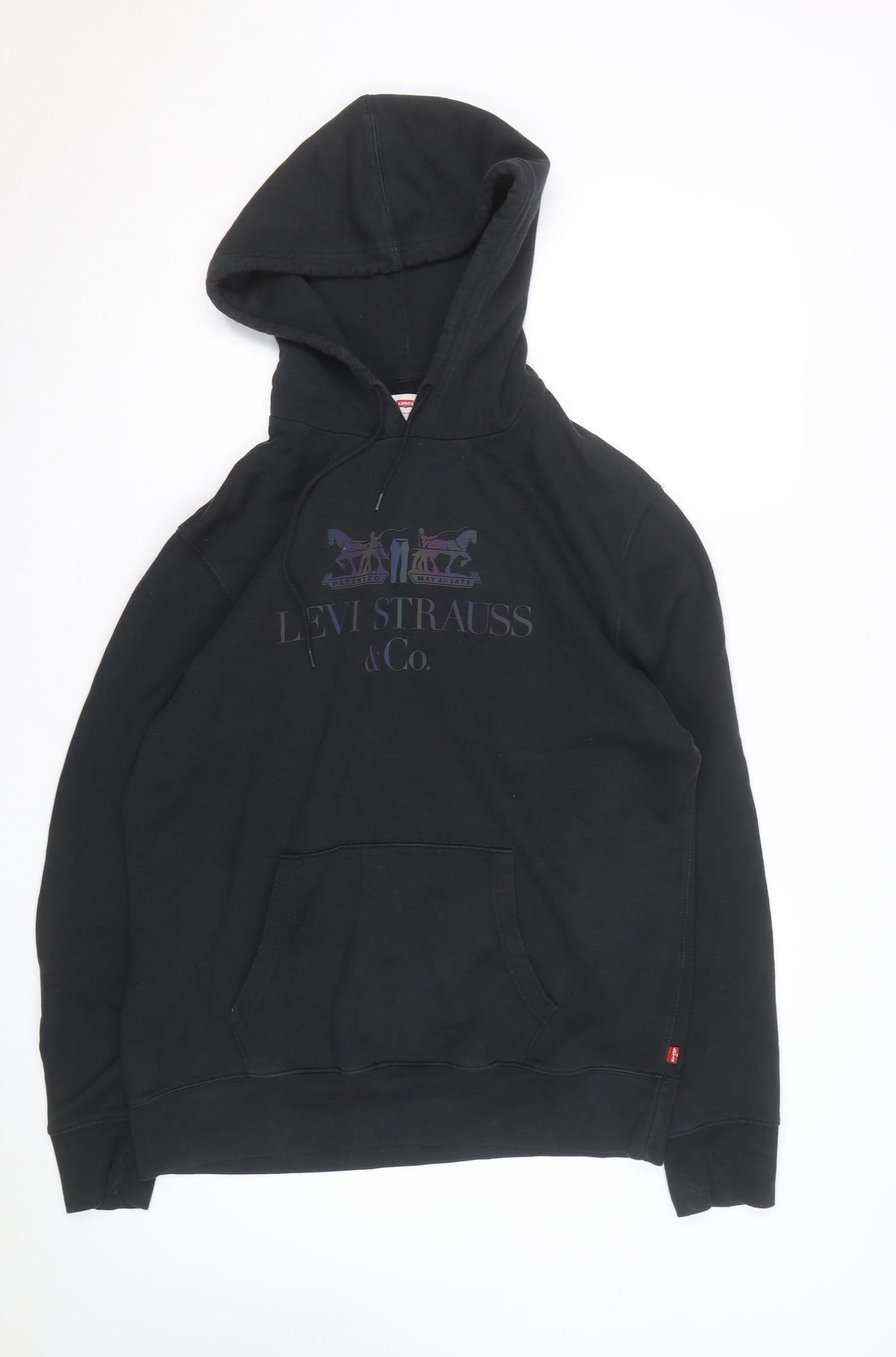 Levi's Men's Black Pullover Hoodie L Regular Fit Graphic Fleece