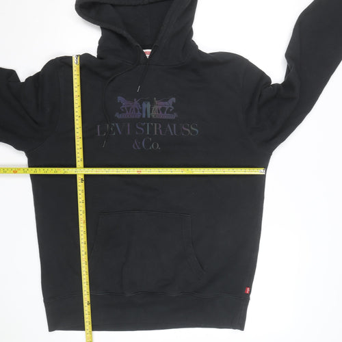 Levi's Men's Black Pullover Hoodie L Regular Fit Graphic Fleece
