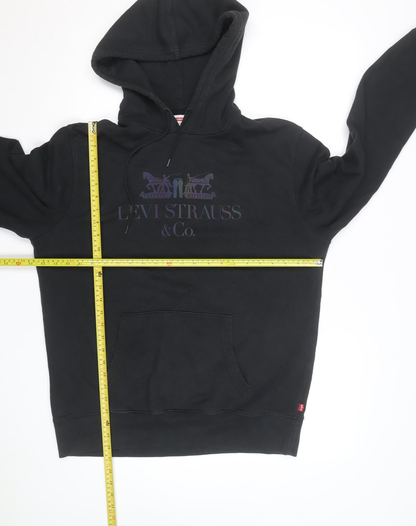 Levi's Men's Black Pullover Hoodie L Regular Fit Graphic Fleece