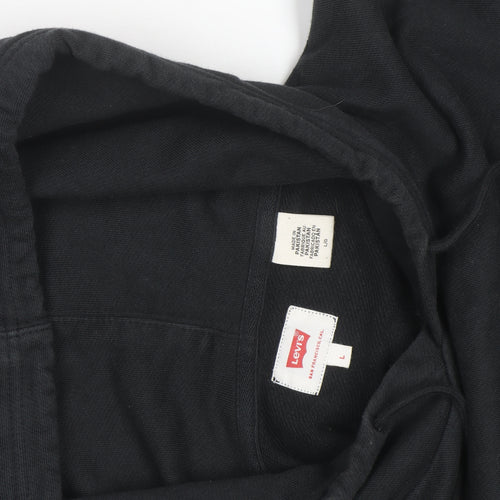 Levi's Men's Black Pullover Hoodie L Regular Fit Graphic Fleece